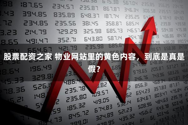 股票配资之家 物业网站里的黄色内容，到底是真是假？