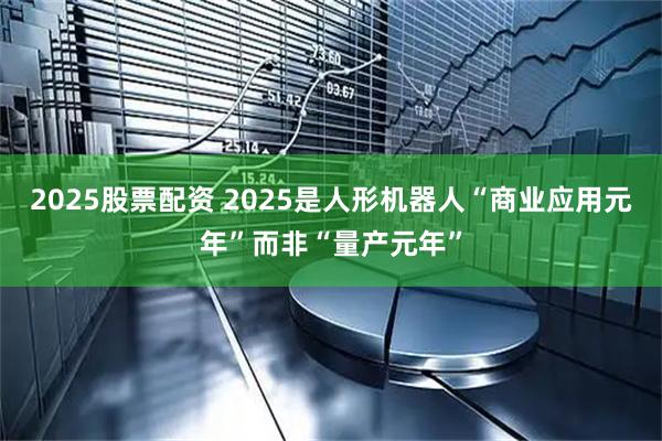 2025股票配资 2025是人形机器人“商业应用元年”而非“量产元年”