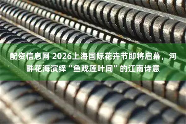 配资信息网 2026上海国际花卉节即将启幕，河畔花海演绎“鱼戏莲叶间”的江南诗意